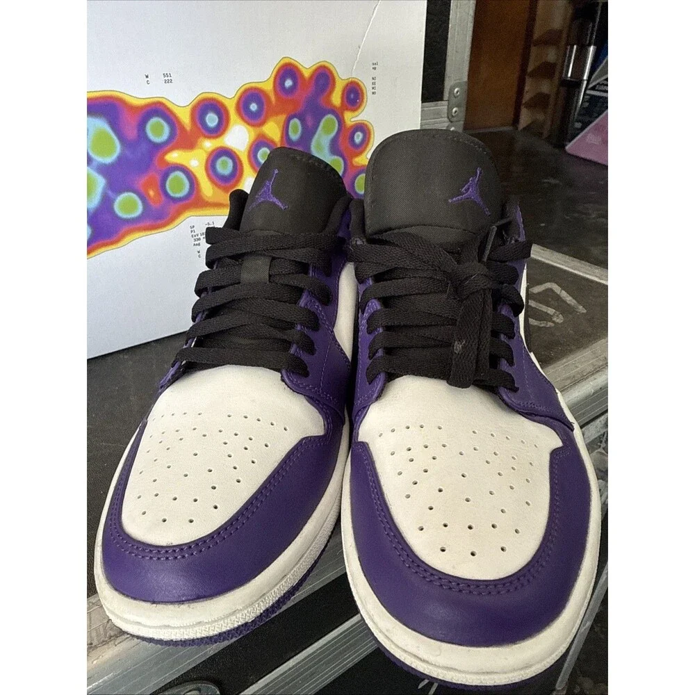 Jordan 1 Low Court Purple Size 9 Mens All The Stars Worn One Time